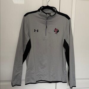 Under Armour Light Gray and Black Quarter-Zip Top